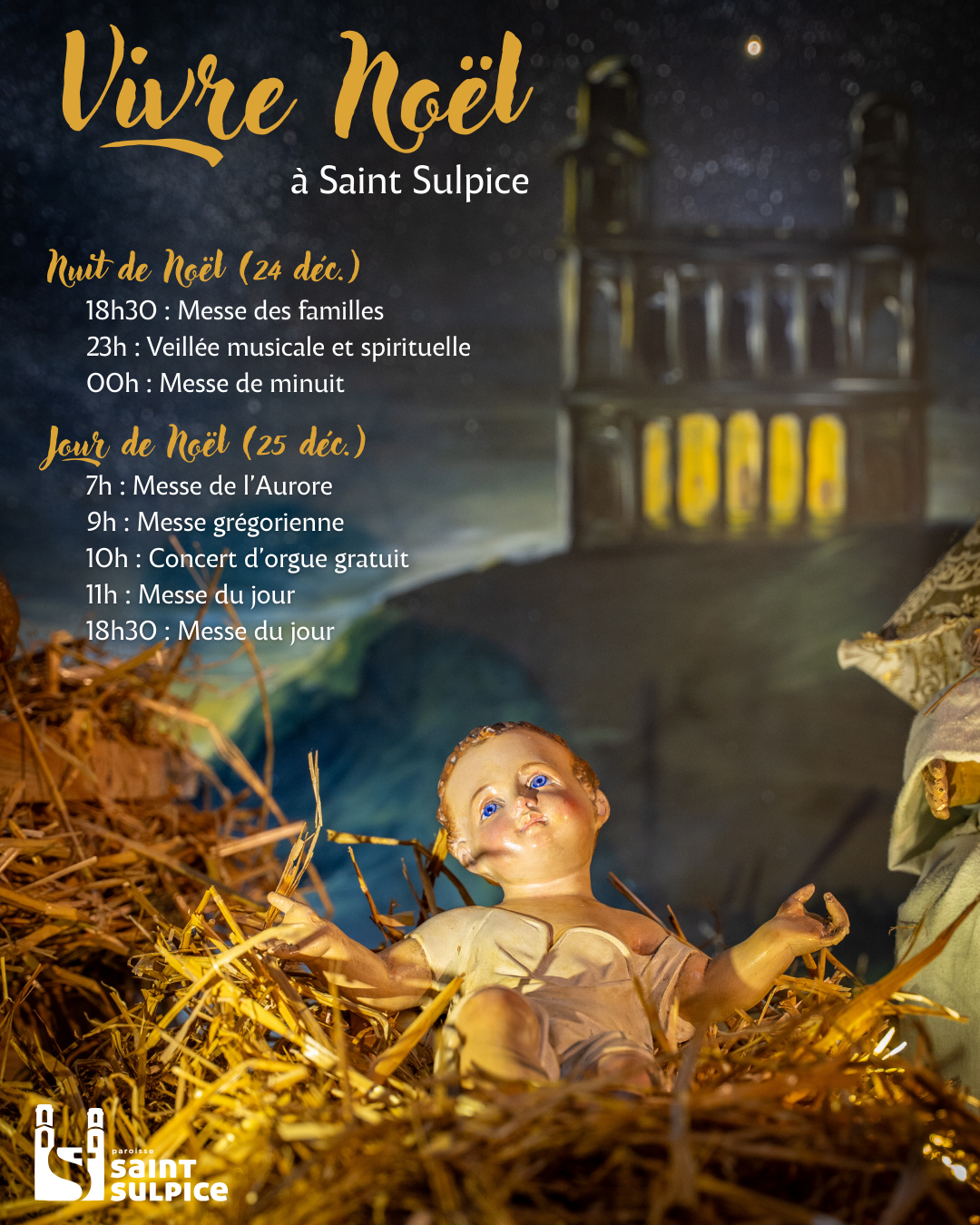 Horaires des messes de Noël 2025 - Paroisse Saint-Sulpice - Paris
